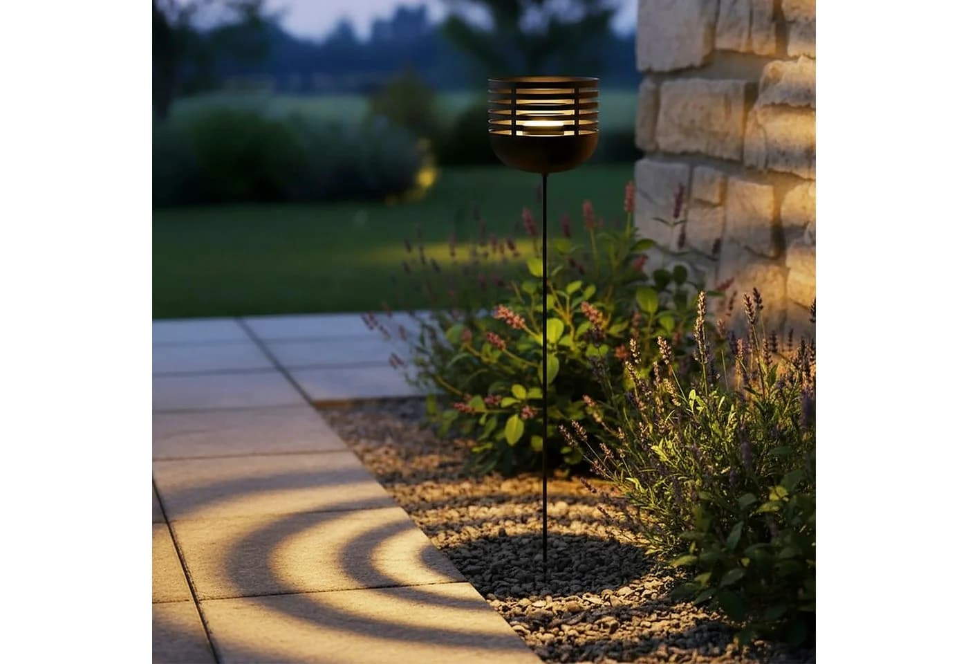 Spetebo Windlicht Metall Gartenstecker Schwarz - Bild 4