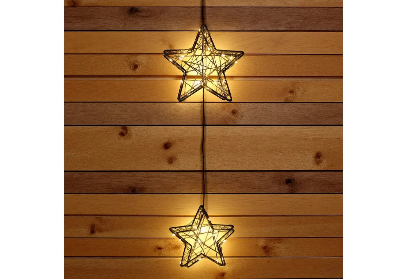 Spetebo LED Stern Metall schwarz 2er Set für Außen - Bild 2