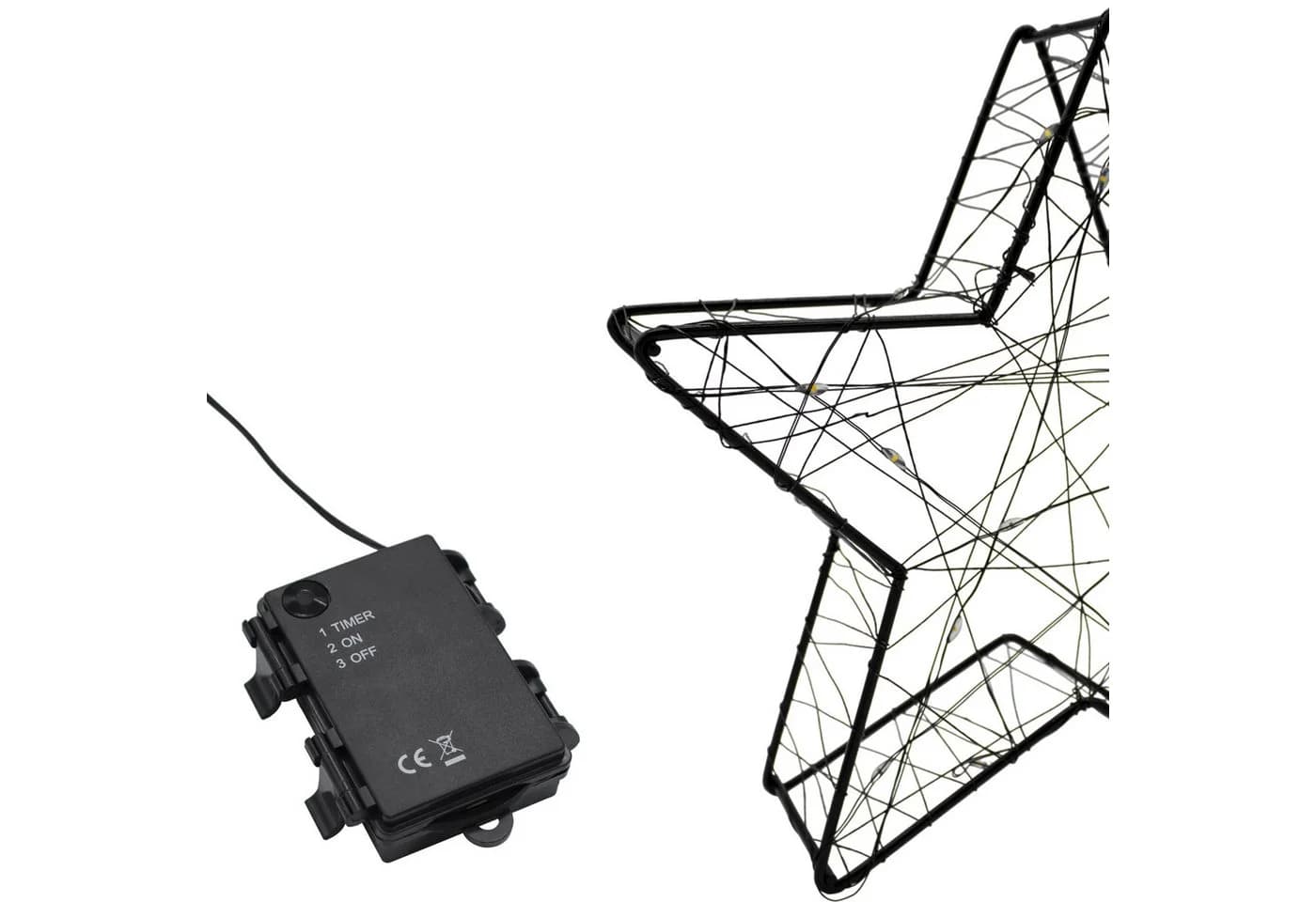 Spetebo LED Stern Metall schwarz 2er Set für Außen - Bild 4