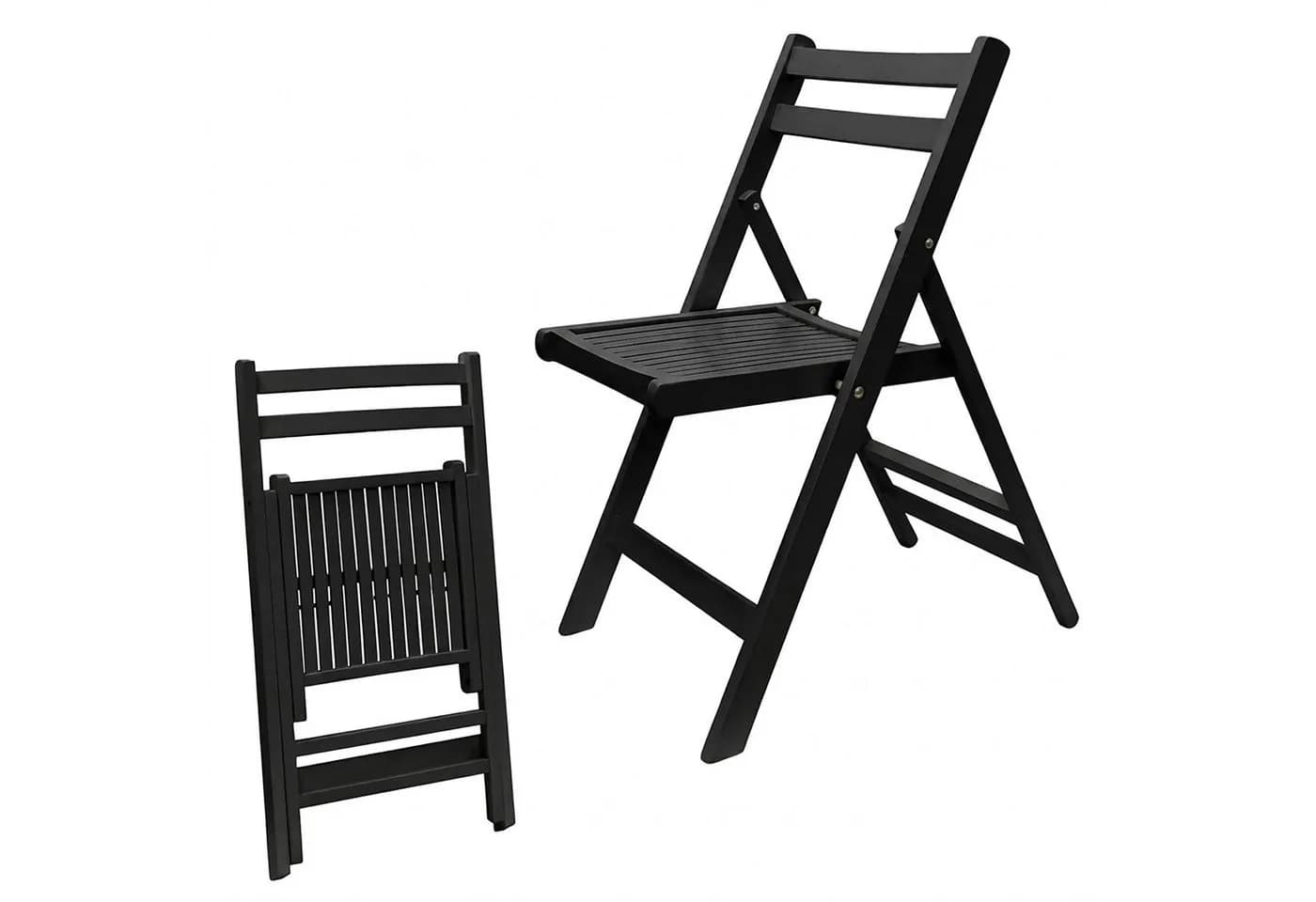 Spetebo Klappstuhl Schwarz Massivholz - Bild 2