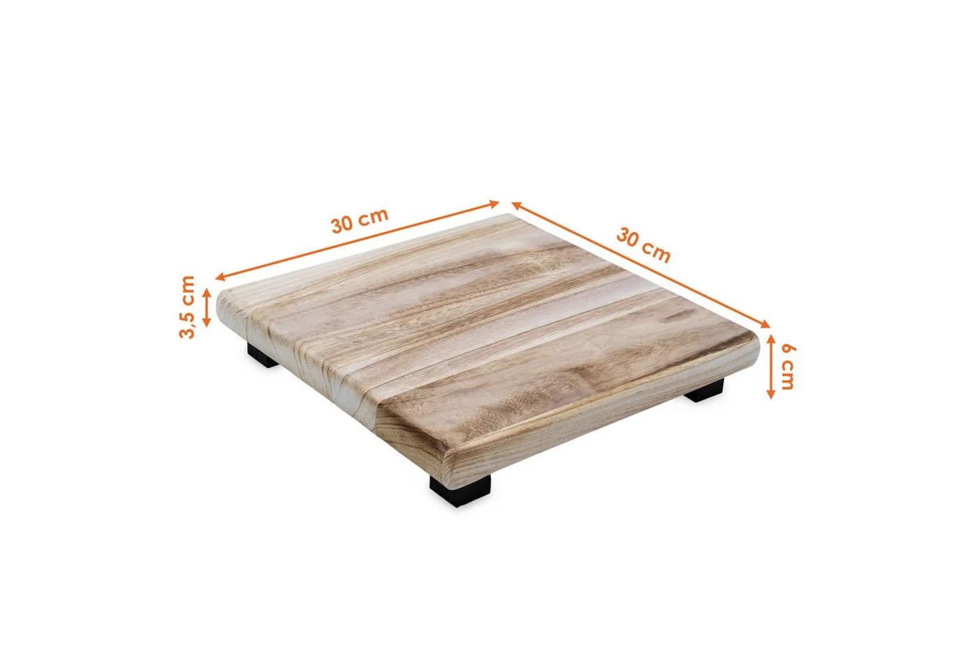 SPETEBO Blumenhocker Holz eckig mit schwarzen Füßen