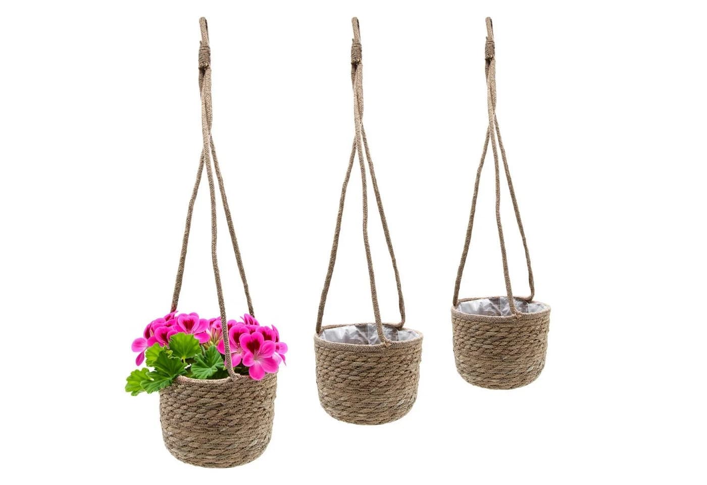 Spetebo Seegras Blumenampel 3er Set Natur - Bild 2