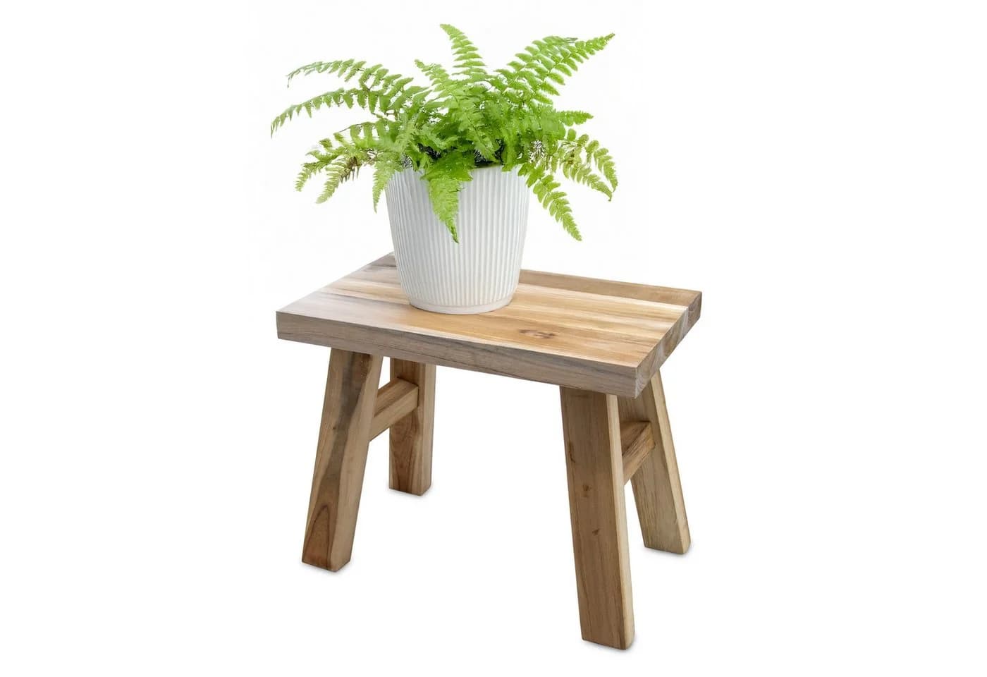 Spetebo Blumenhocker Teakholz Blumensitzbank Natur Rechteckig - Bild 2