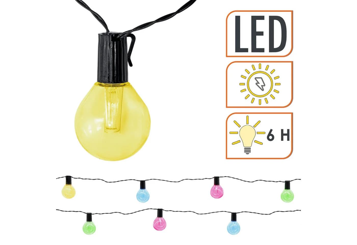 Spetebo LED Solar Lichterkette 20 Glühbirnen Bunt Garten Deko - Bild 3
