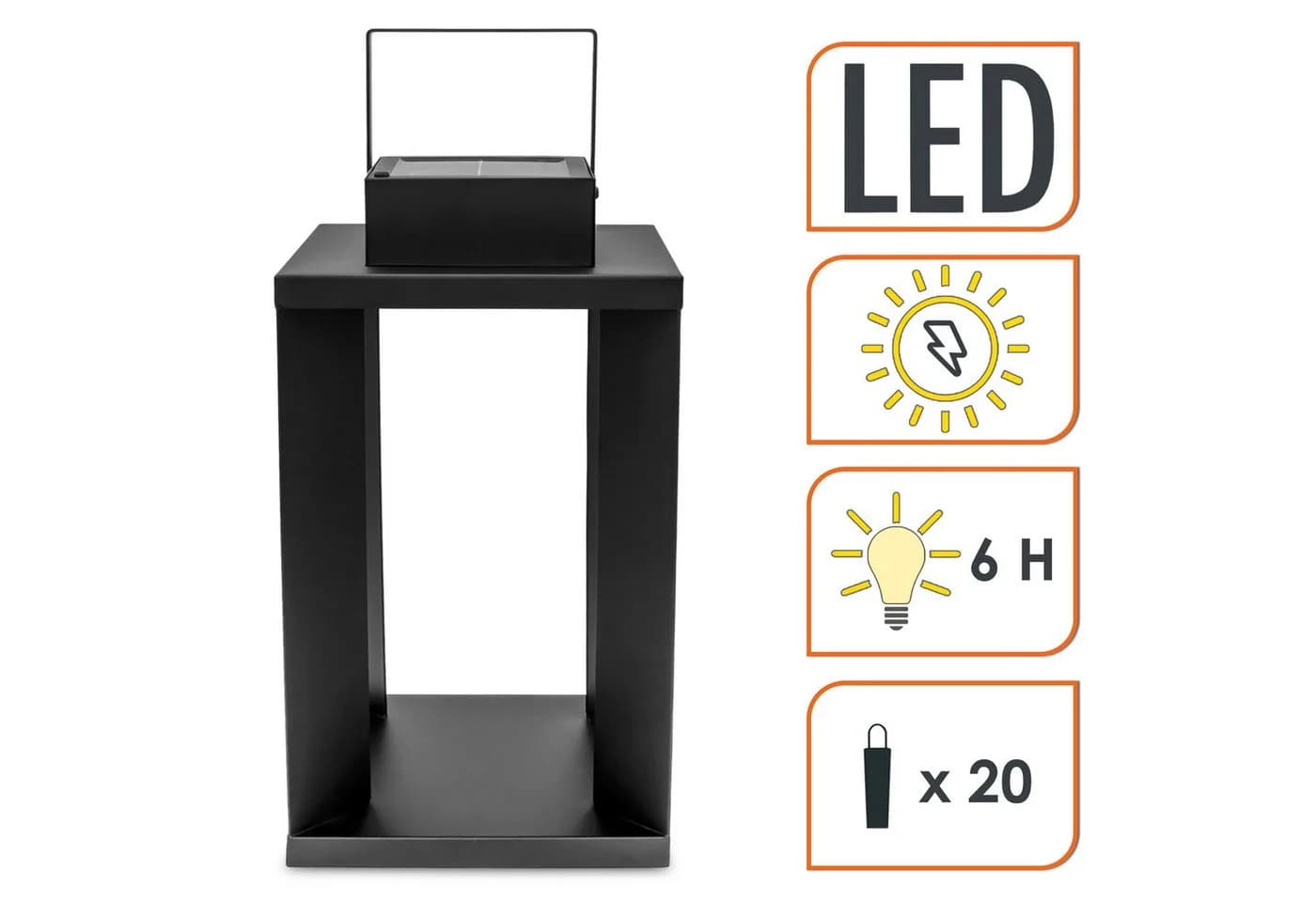 Spetebo Solar Laterne Metall 25 LED Warmweiß - Bild 3