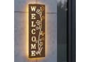 Spetebo LED Wandleuchte Metall WELCOME Rost Optik Solar Bild 2