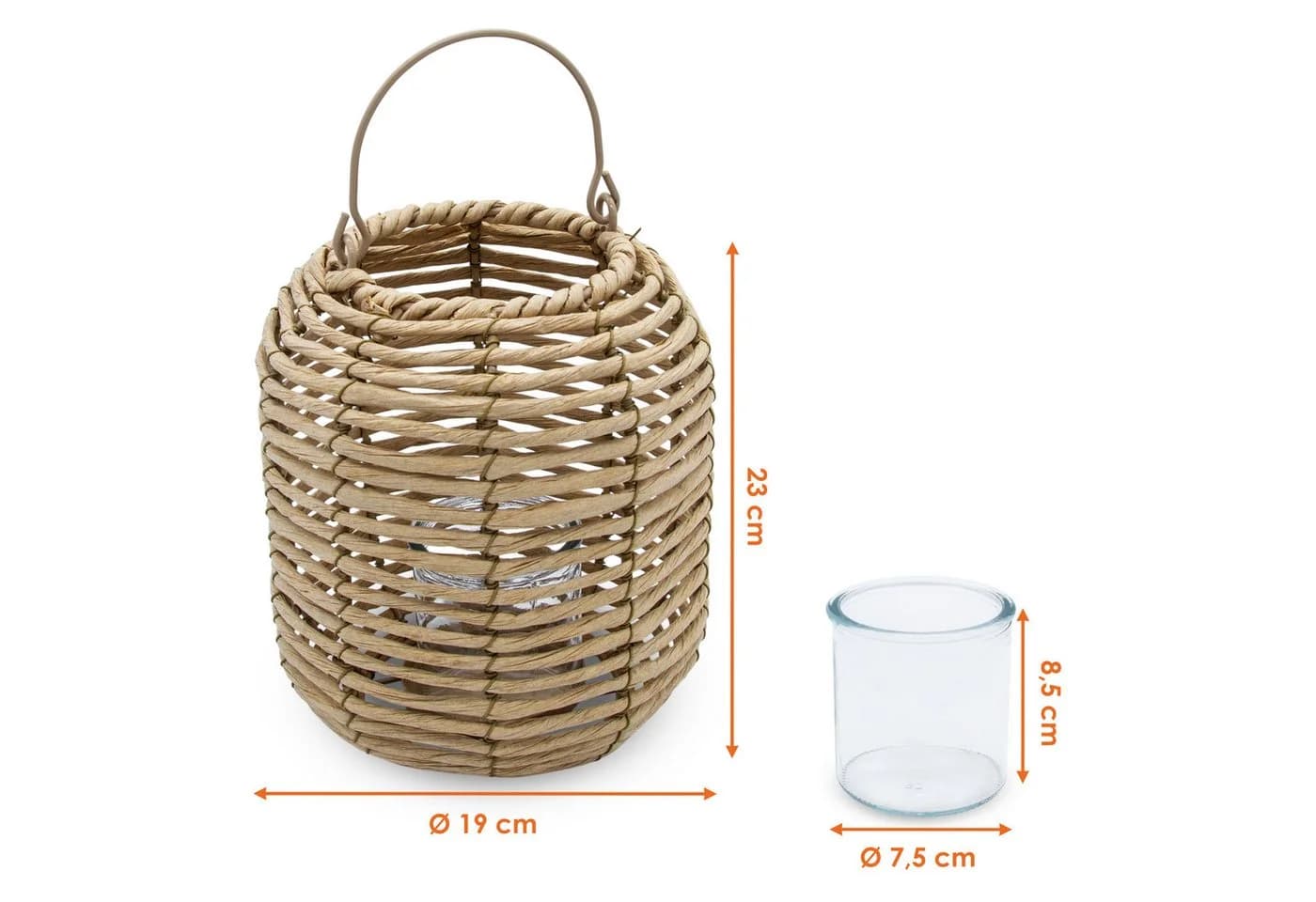 Spetebo Rattan Windlicht Natur Boho Chic