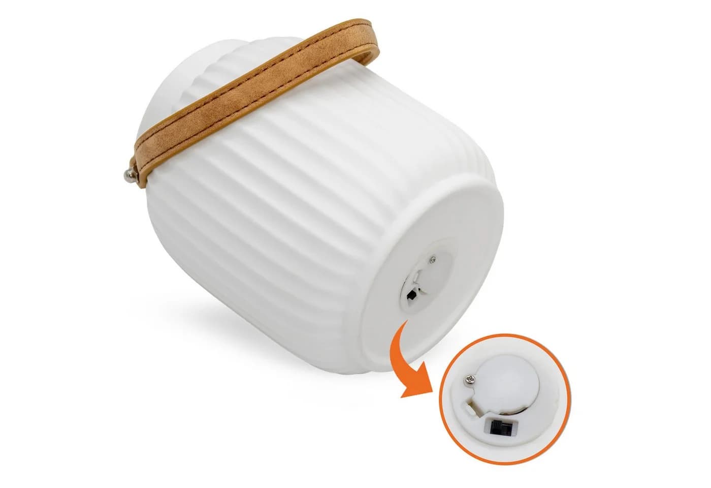 Spetebo LED Windlicht Keramik Laterne matt weiß mit Henkel - Bild 5
