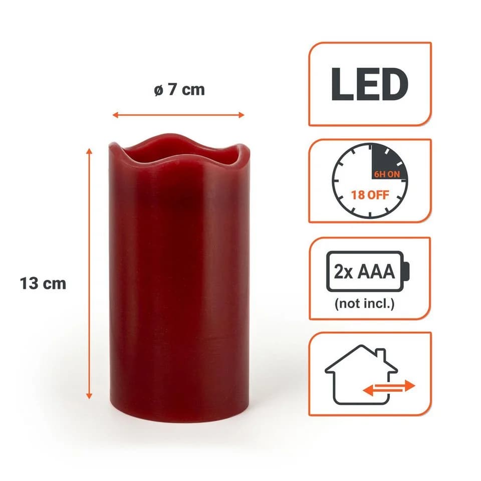 Spetebo LED-Kerze Stumpenkerze 4er Set Rot Timer - Bild 3