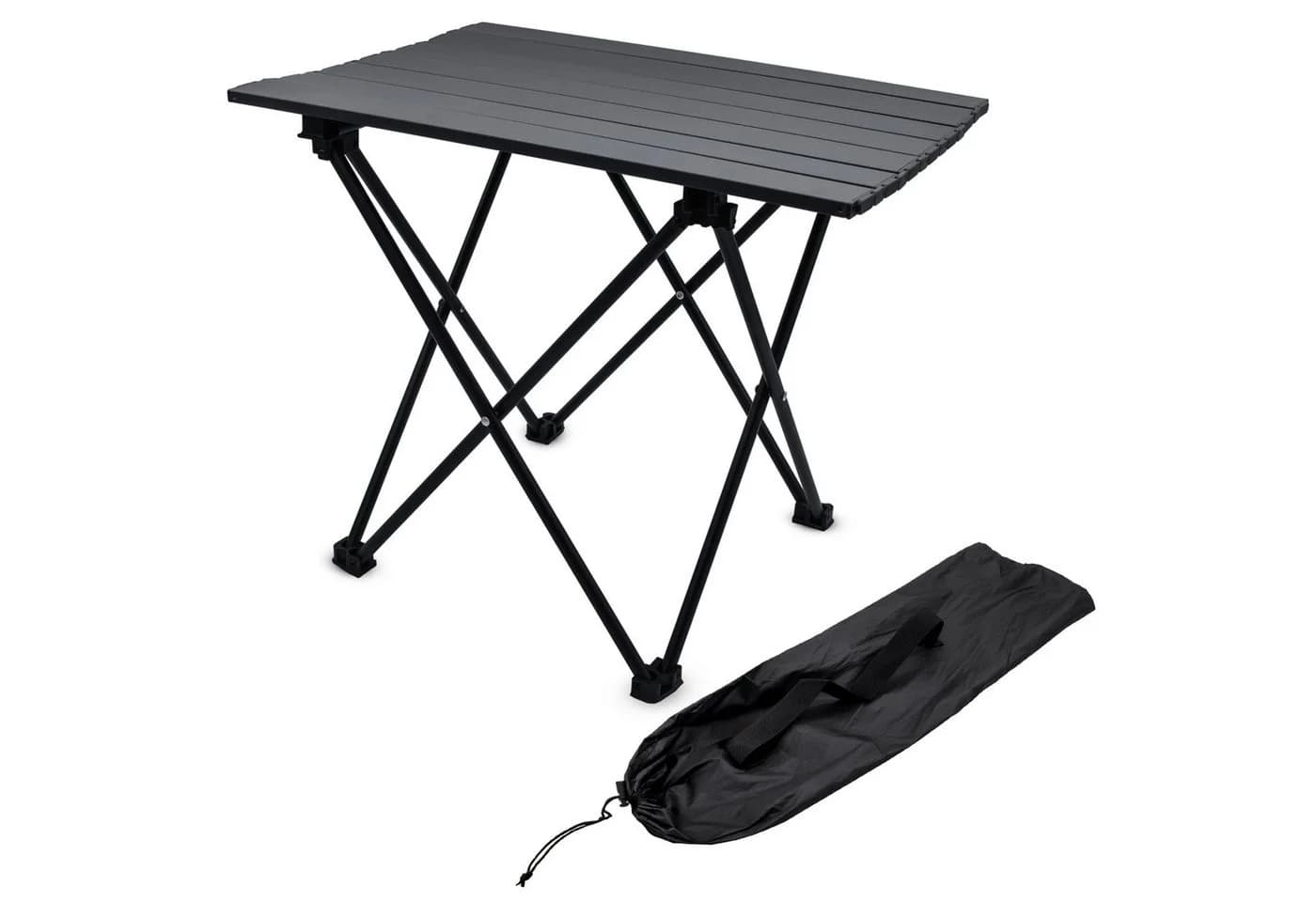 Spetebo Campingtisch Klapptisch Schwarz mit Tragetasche - Bild 2