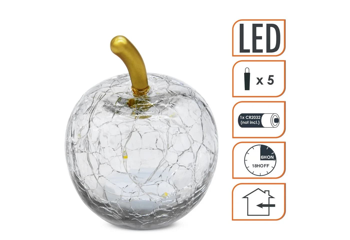Spetebo LED Dekoapfel Bruchglas-Optik Warmweiß - Bild 3