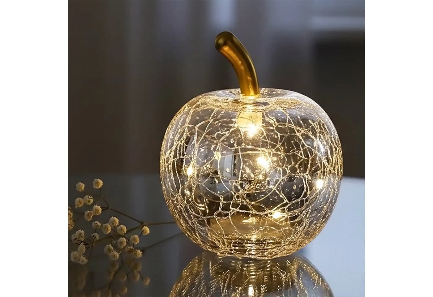 Spetebo LED Dekoapfel Crackle Glas Warmweiß - Bild 2