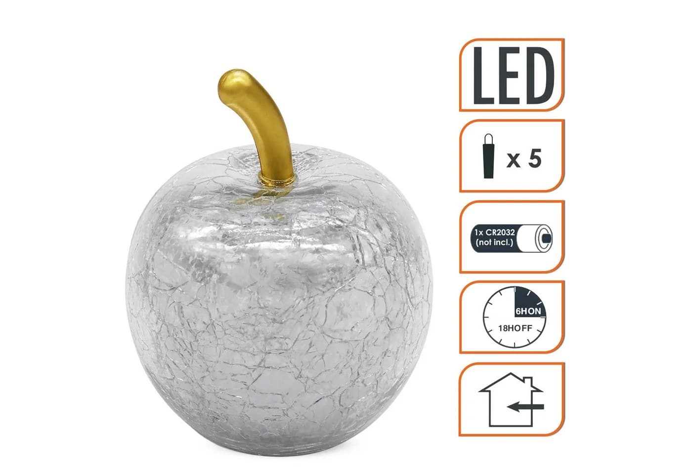 Spetebo LED Dekoapfel Crackle Glas Warmweiß - Bild 3