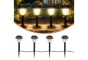 Spetebo LED Gartenleuchte 4er Set Schwarz Kunststoff mit Erdspieß Bild 2