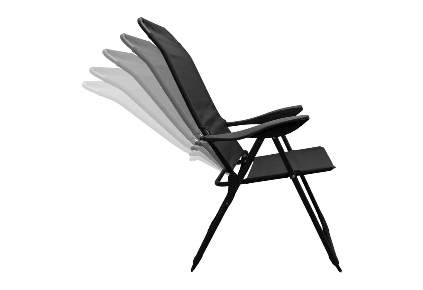 Spetebo Metall Garten Klappstuhl Grau mit verstellbarer Rückenlehne - Bild 5