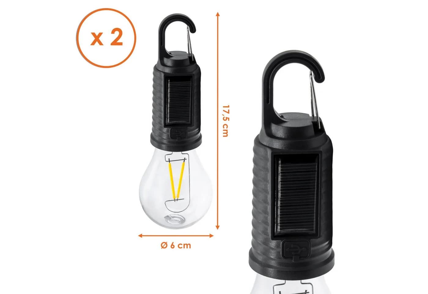 Spetebo Solar LED Glühbirne 2er Set Warmweiß Dimmbar