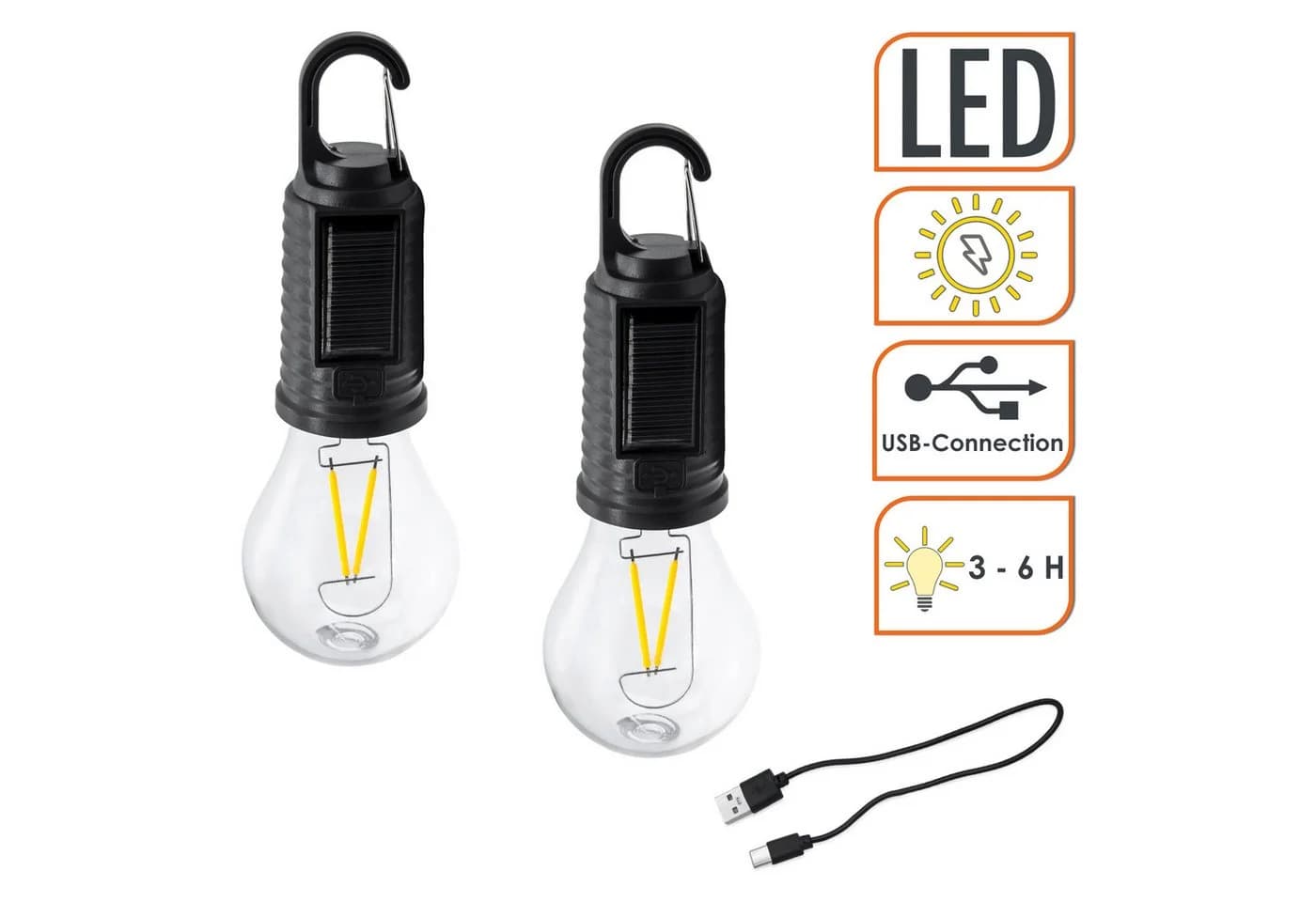 Spetebo Solar LED Glühbirne 2er Set Warmweiß Dimmbar - Bild 3