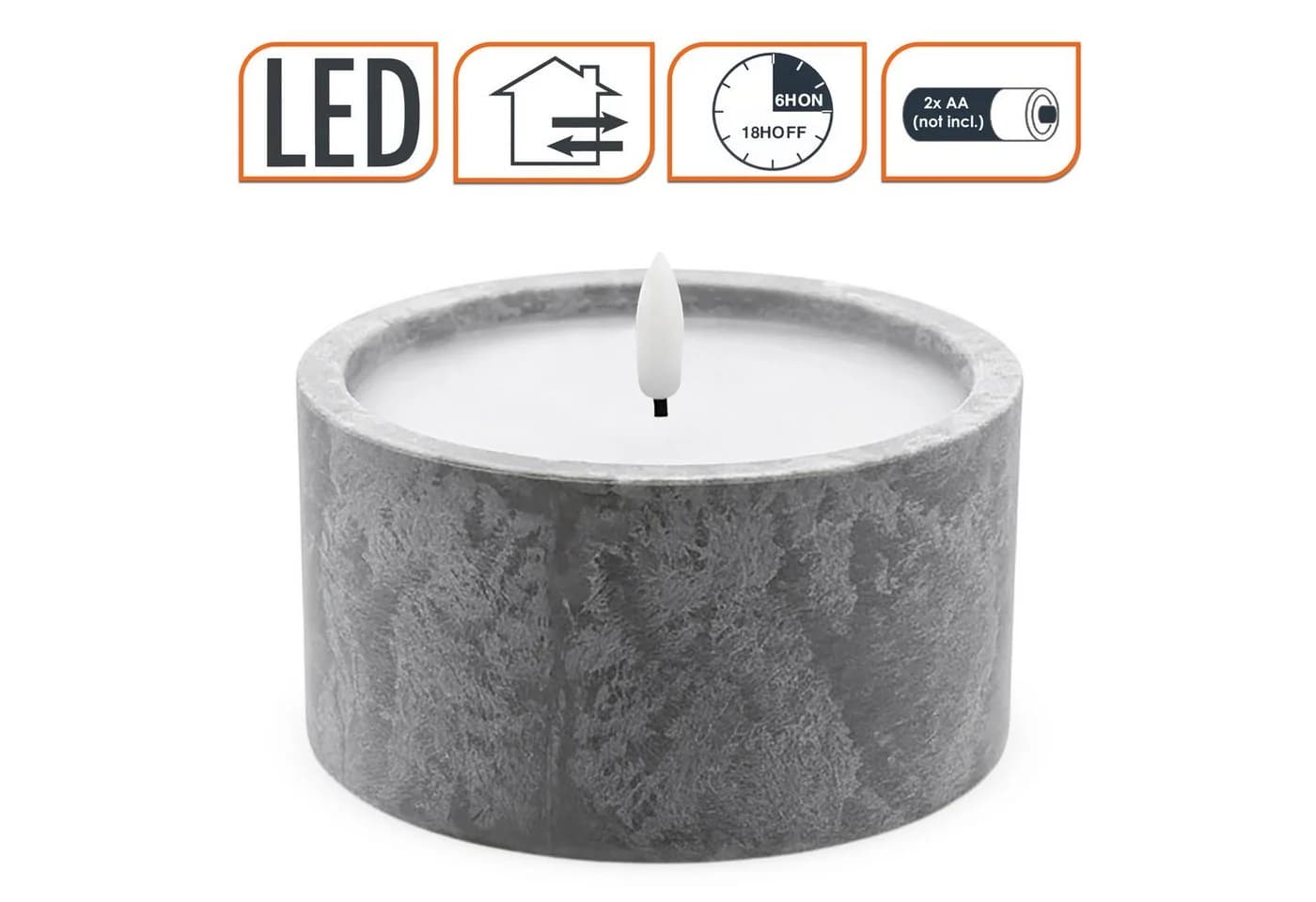 Spetebo LED-Kerze Outdoor Beton Optik 2er Set mit Timer - Bild 3