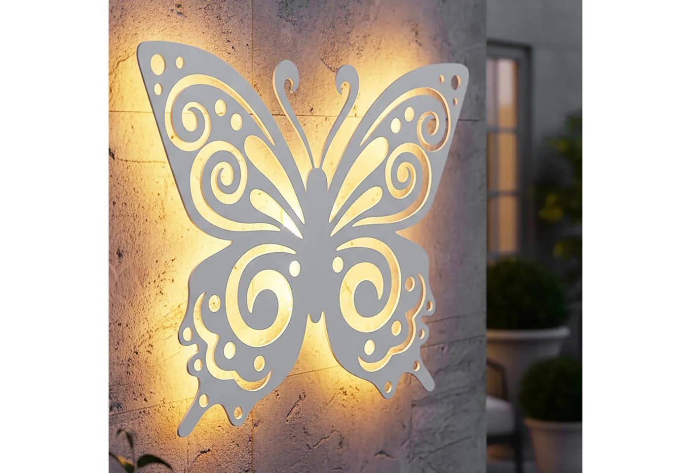 SPETEBO Solar Wandbild Schmetterling Weiß mit 30 LED - Bild 2