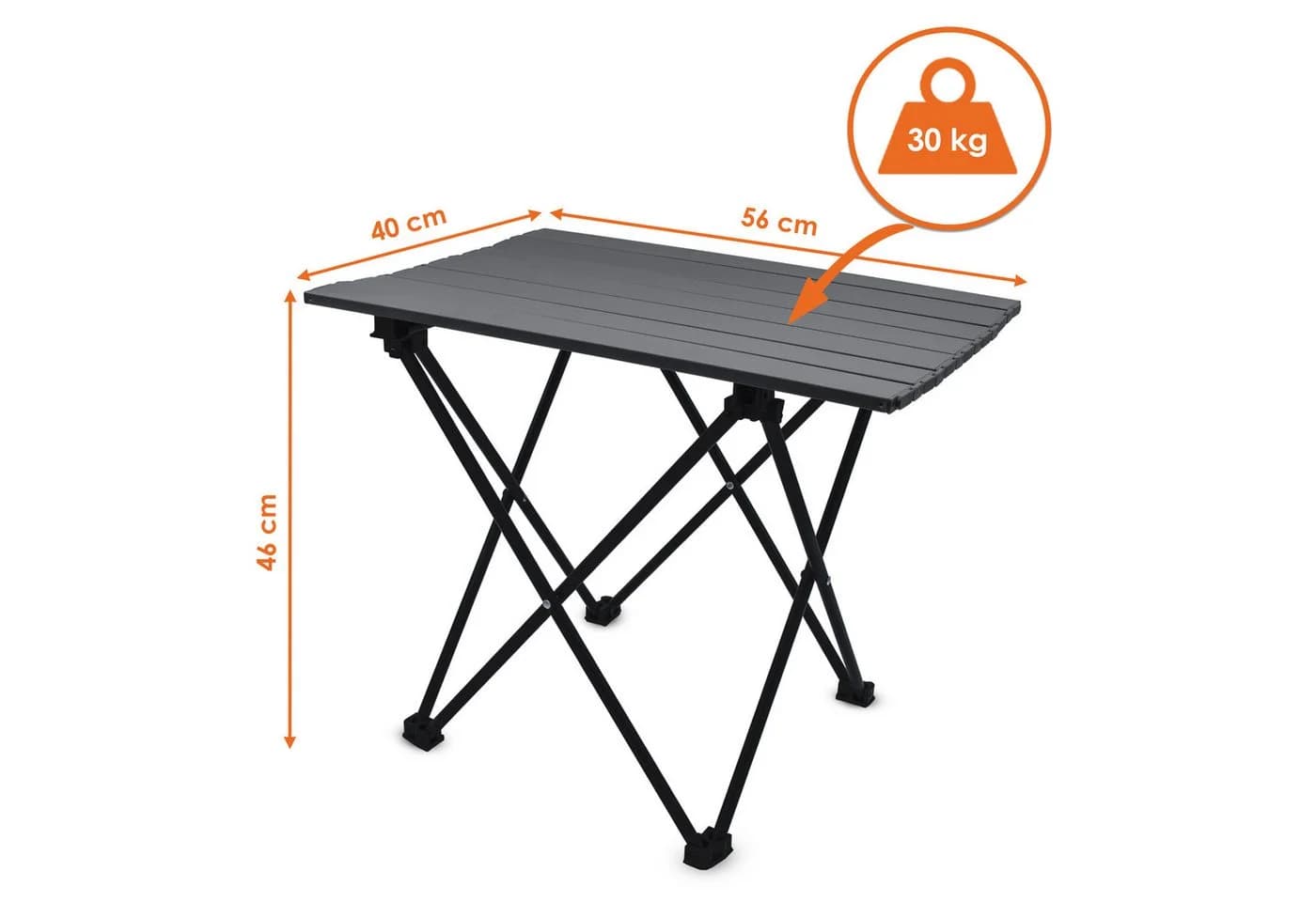 Spetebo Camping Sitzgruppe 3-teilig mit Aluminium Klapptisch Beige/Schwarz