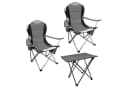 Spetebo Camping Sitzgruppe 3-teilig mit Aluminium Klapptisch Beige/Schwarz Bild 2