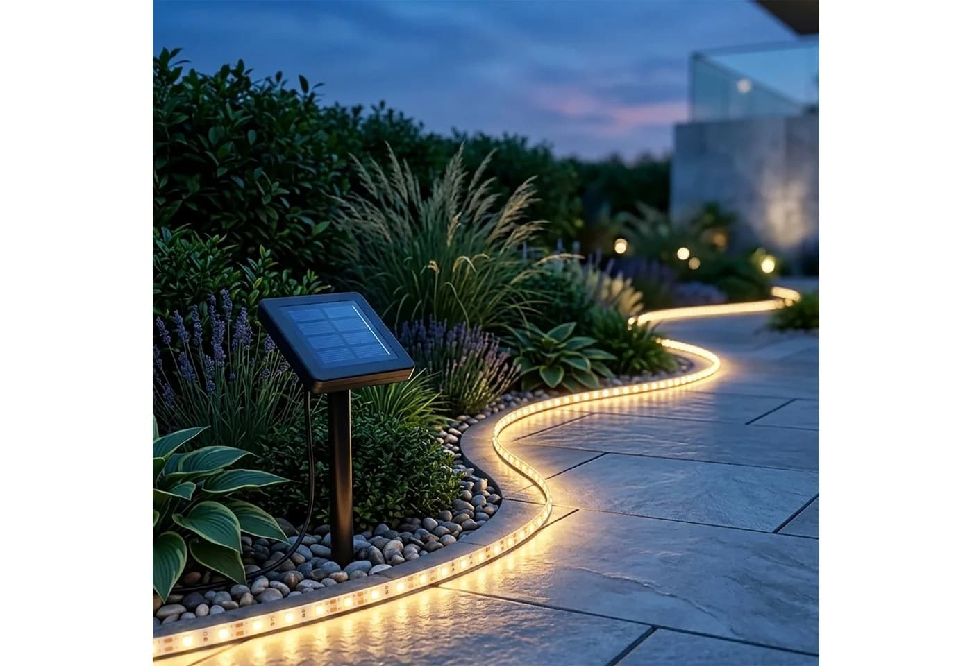 Spetebo Solar LED Lichtstreifen 200 cm warm weiß selbstklebend - Bild 4