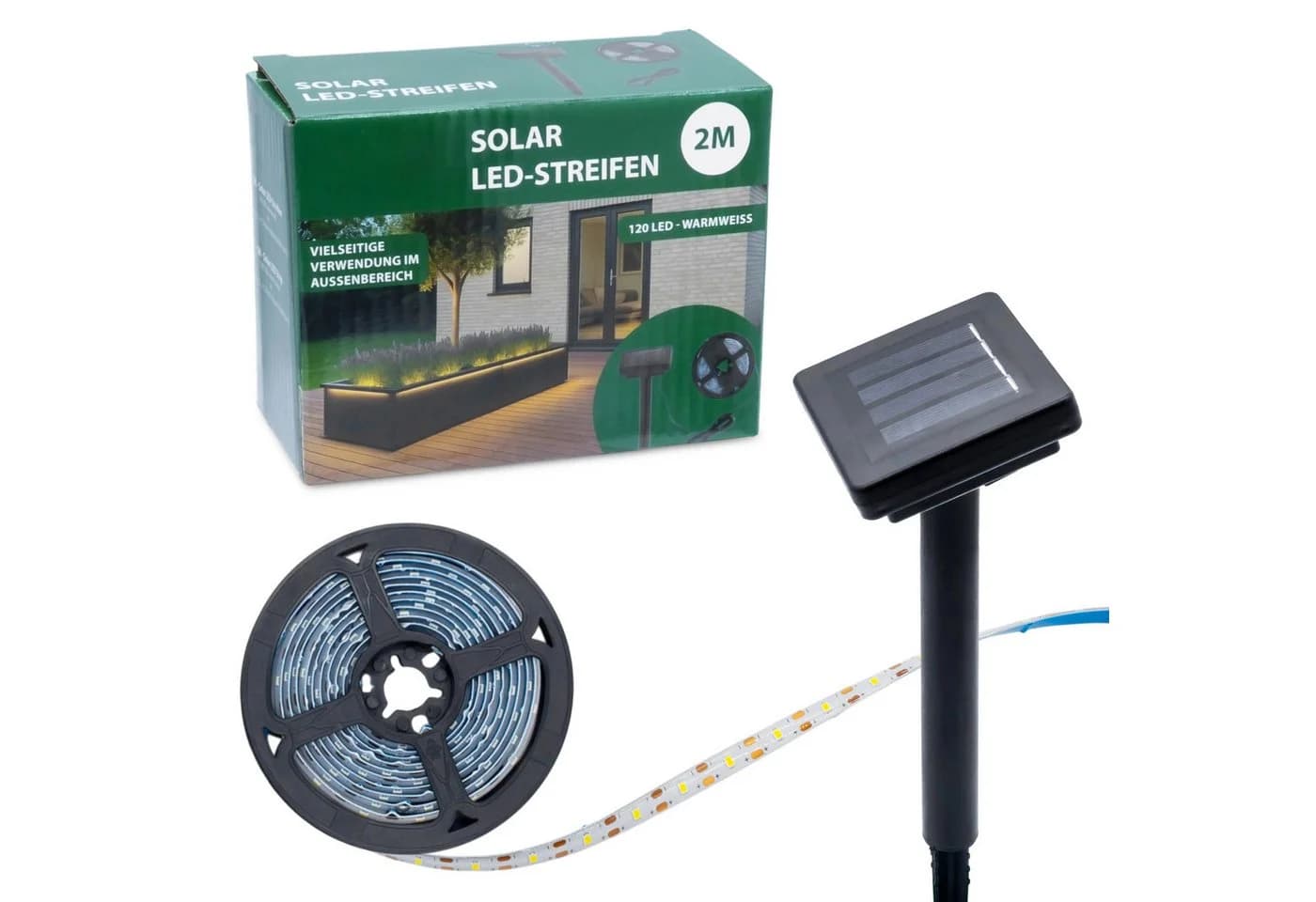 Spetebo Solar LED Lichtstreifen 200 cm warm weiß selbstklebend - Bild 5