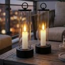 Spetebo LED-Kerze Outdoor 2er Set mit Timer und Flammen-Effekt Bild 2