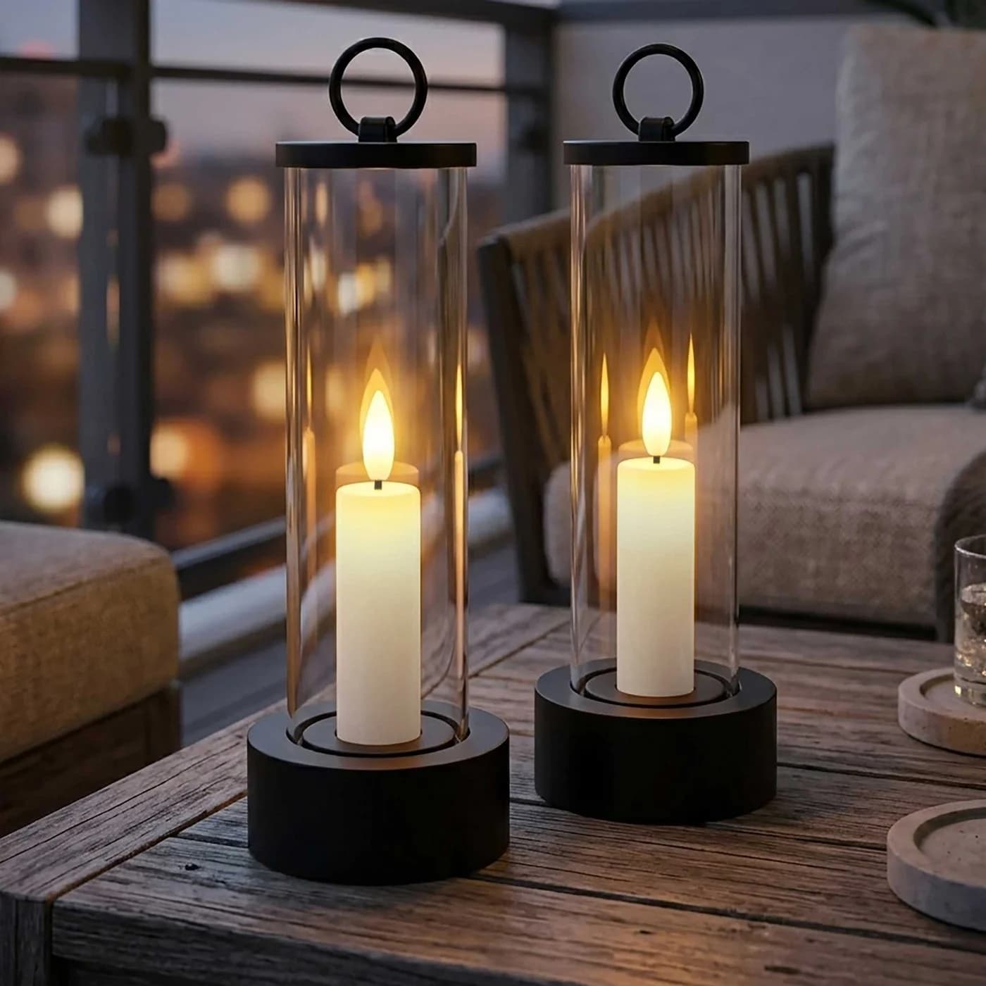 Spetebo LED-Kerze Outdoor 2er Set mit Timer und Flammen-Effekt - Bild 2