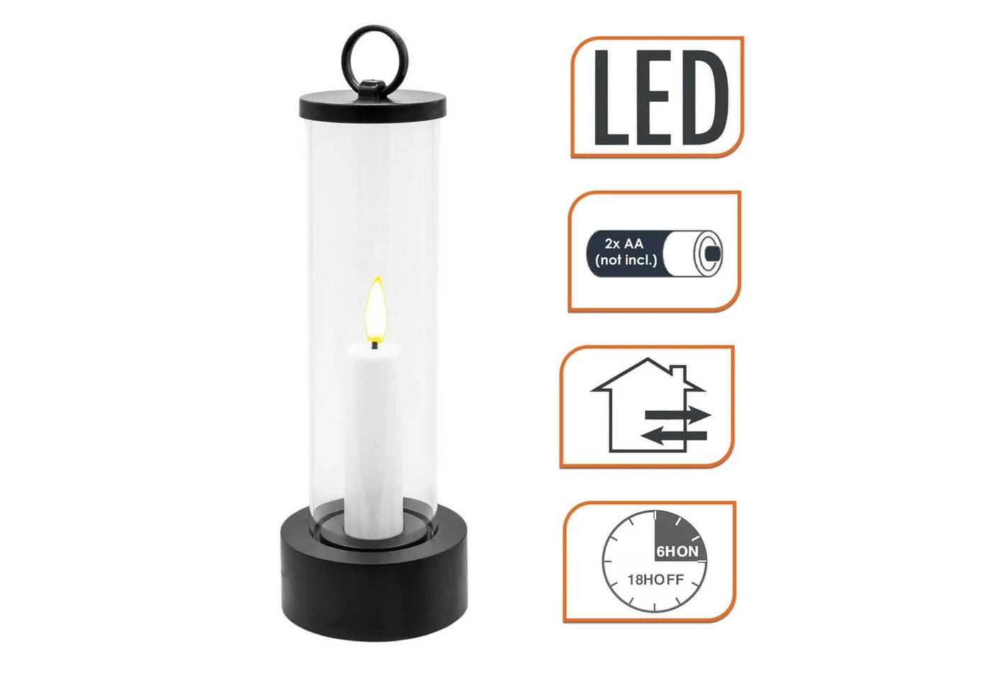 Spetebo LED-Kerze Outdoor 2er Set mit Timer und Flammen-Effekt - Bild 3