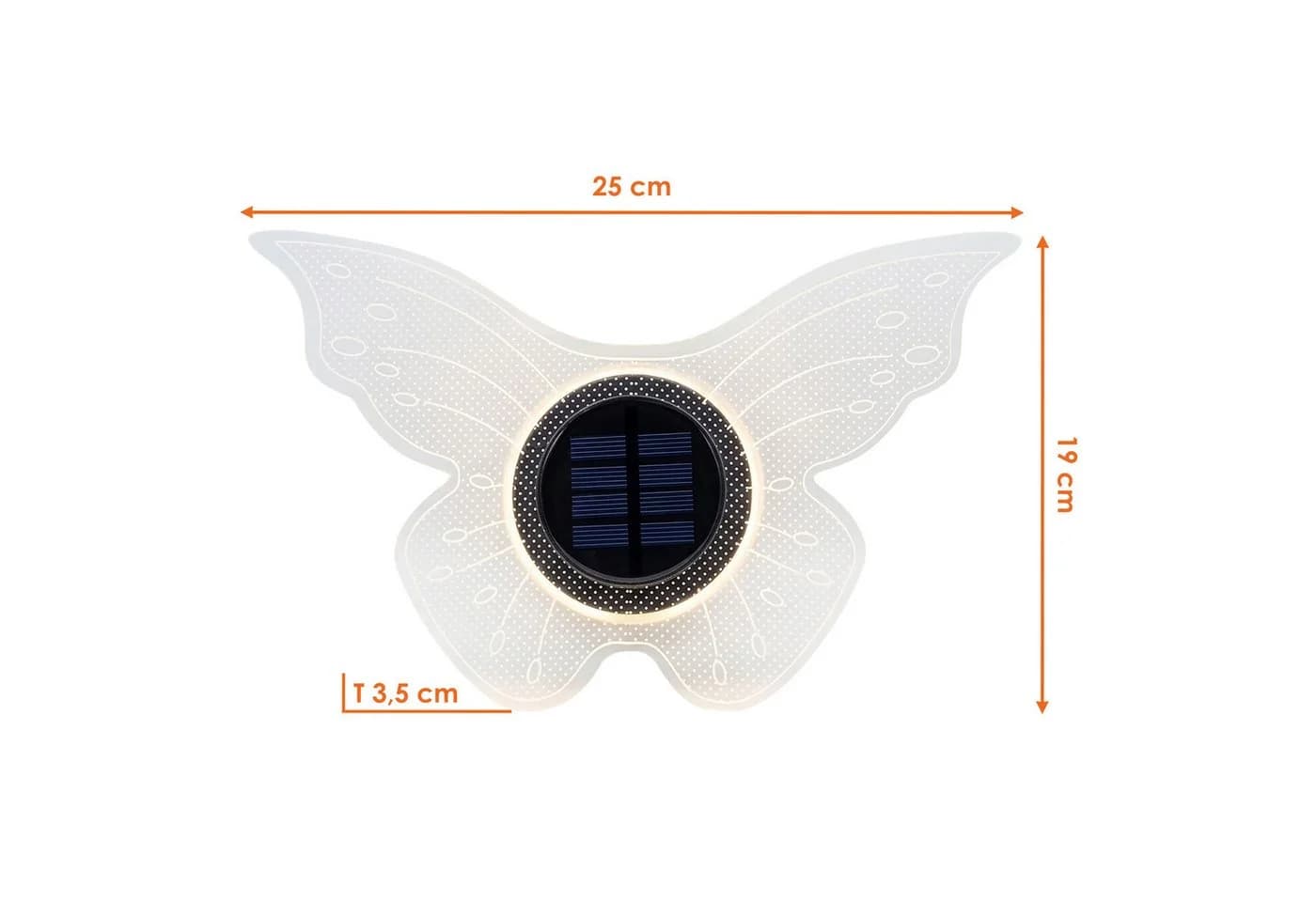 SPETEBO LED Solar Wandleuchte Schmetterling Warmweiß Dämmerungssensor