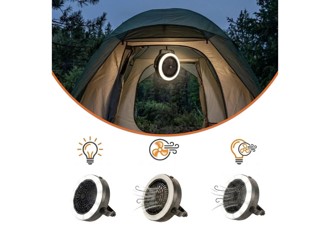 Spetebo 2in1 Campinglampe mit Ventilator LED batteriebetrieben
