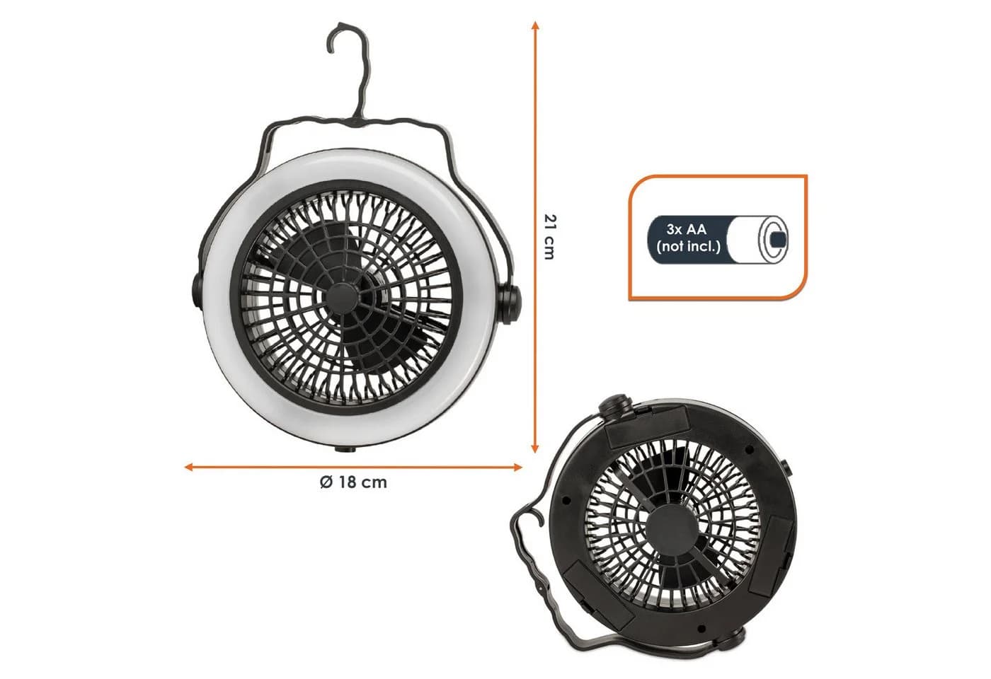 Spetebo 2in1 Campinglampe mit Ventilator LED batteriebetrieben - Bild 4
