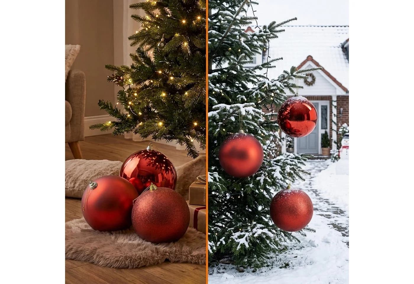 Spetebo Weihnachtsbaumkugel 20 cm rot 3er Set XL - Bild 4