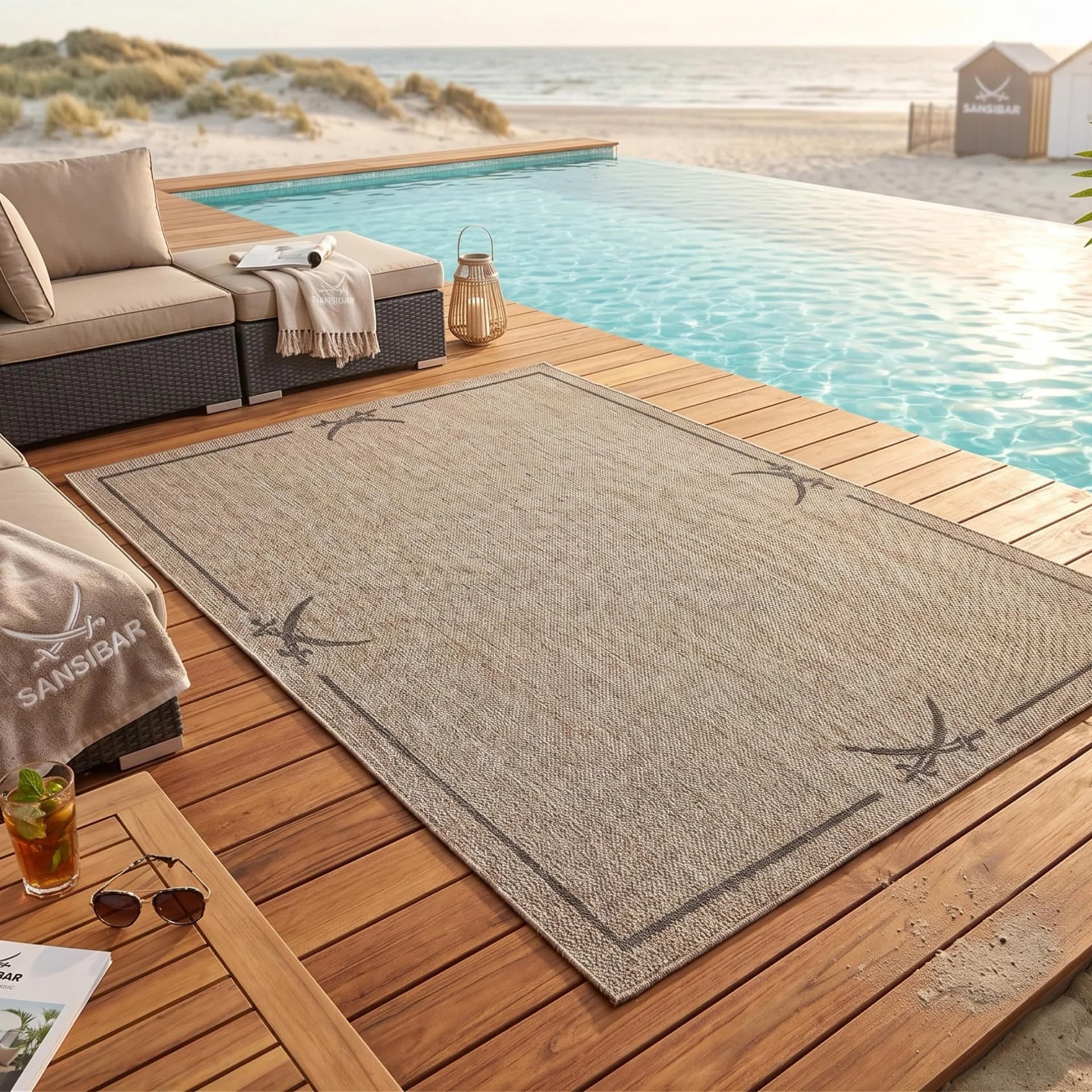 Sansibar Teppich Nordsee Beach Braun Polypropylen