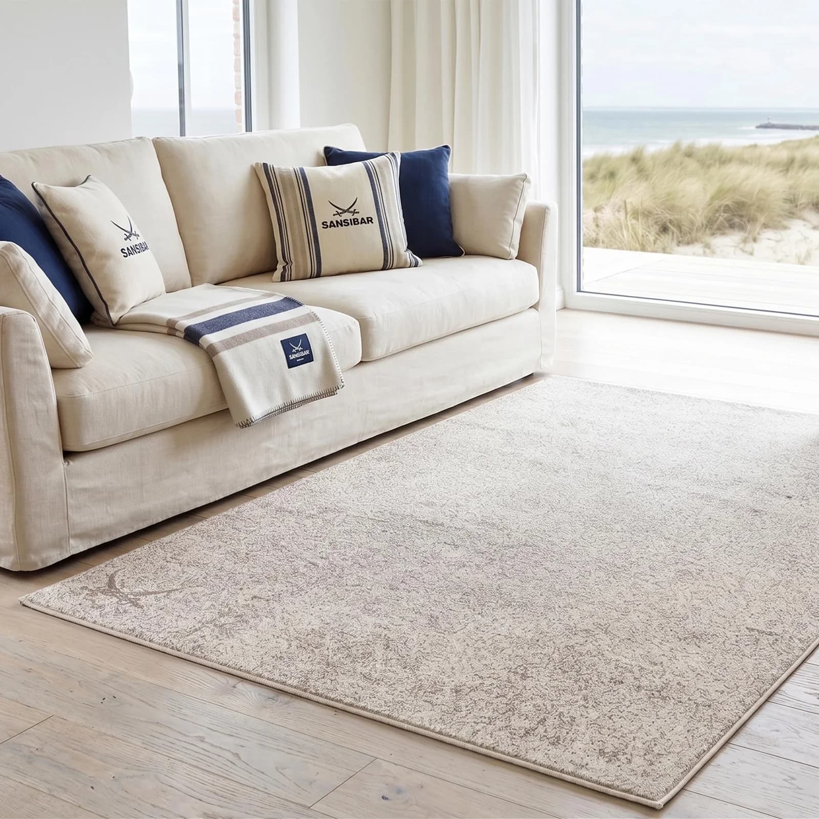 Moderner Teppich aus Polypropylen und Jute