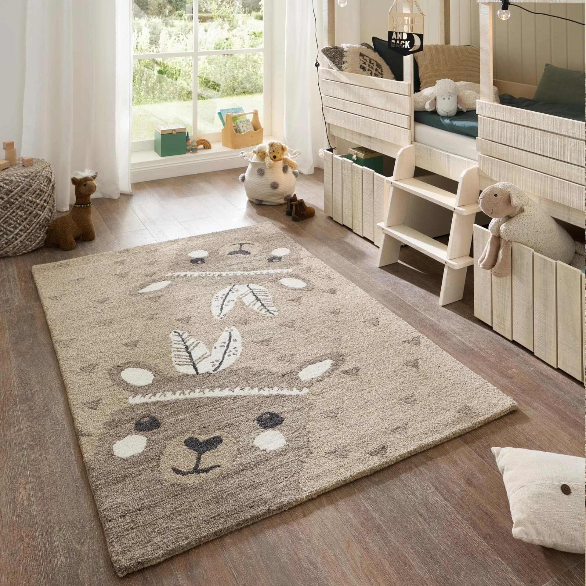 THEKO Gaia Kids Alpaca Kinderteppich Sand Handgetuftet