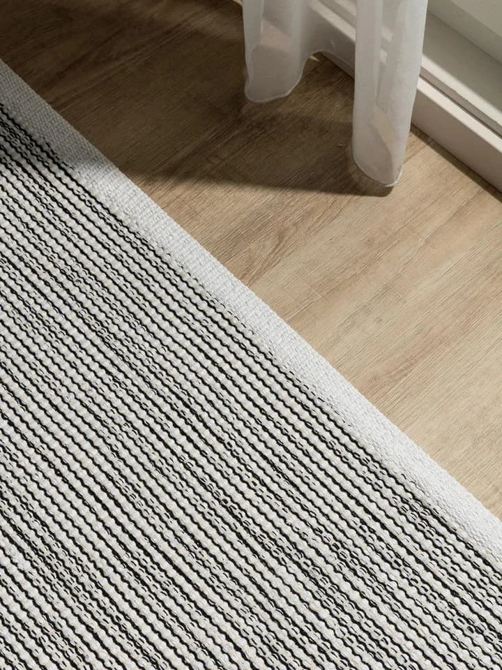 benuta Teppich Ron Rechteckig Beige/Schwarz 100% Baumwolle Minimalistisch - Bild 3