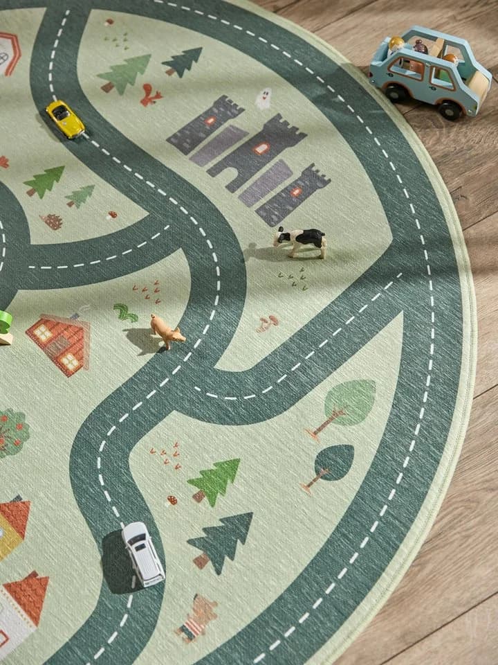 benuta Kinderteppich Linus Rund Grün - Bild 3