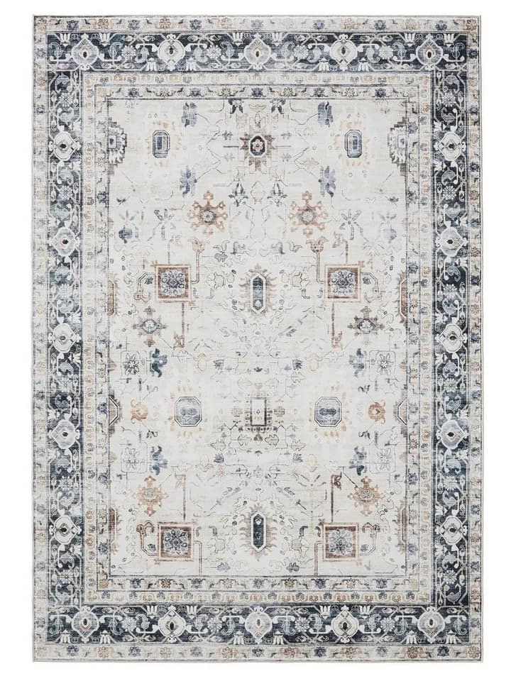 benuta Teppich George Vintage-Look Kurzflor Cream/Grau Rechteckig