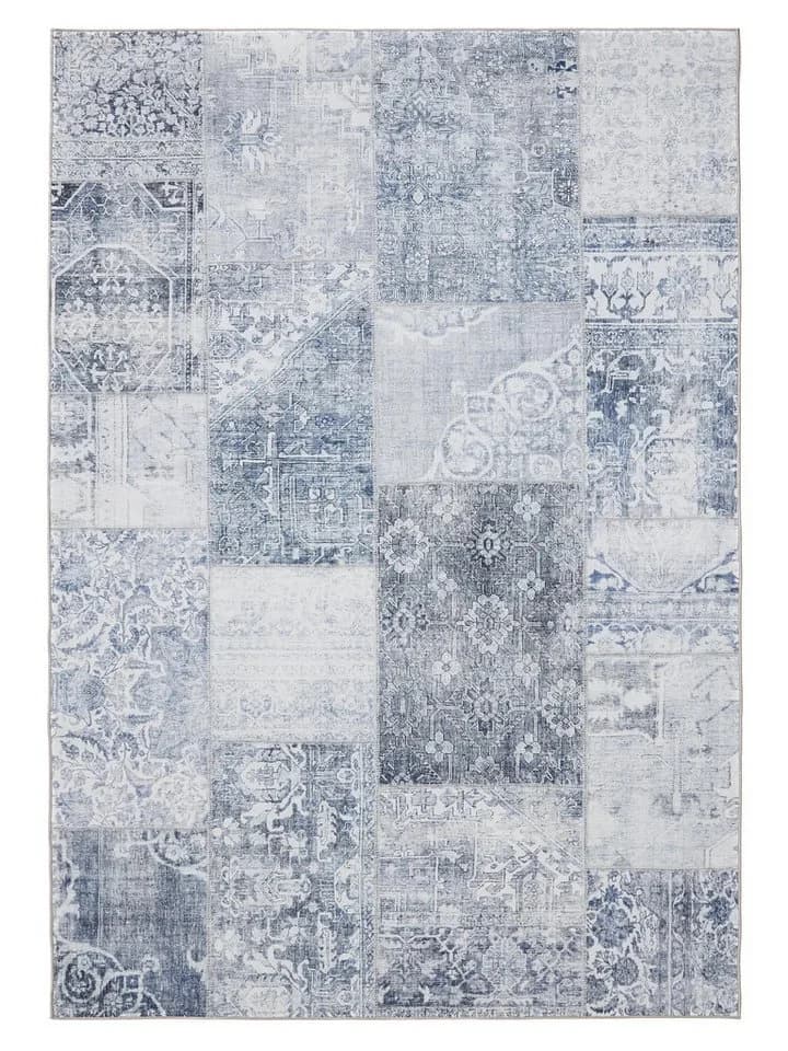 benuta Teppich George Rechteckig Blau Vintage-Look Kurzflor