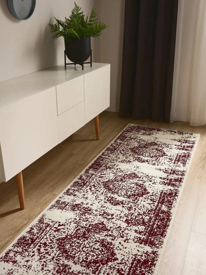 benuta Teppich Suki Vintage-Look Kurzflor Rot