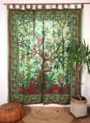Guru-Shop Boho Vorhang mit Lebensbaum Motiv Grün 100x230 cm Bild 1