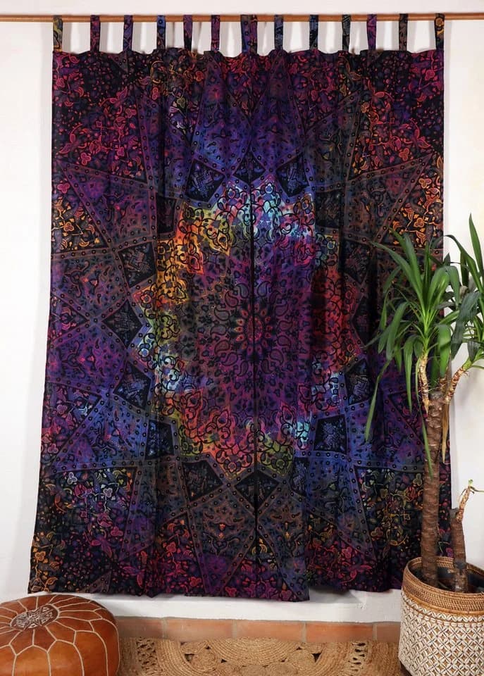 Guru-Shop Boho Vorhang Mandala Motiv Baumwolle Schlaufen - Bild 3