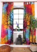 Guru-Shop Boho Vorhänge Gardine 1 Paar mit Schlaufen Bild 2