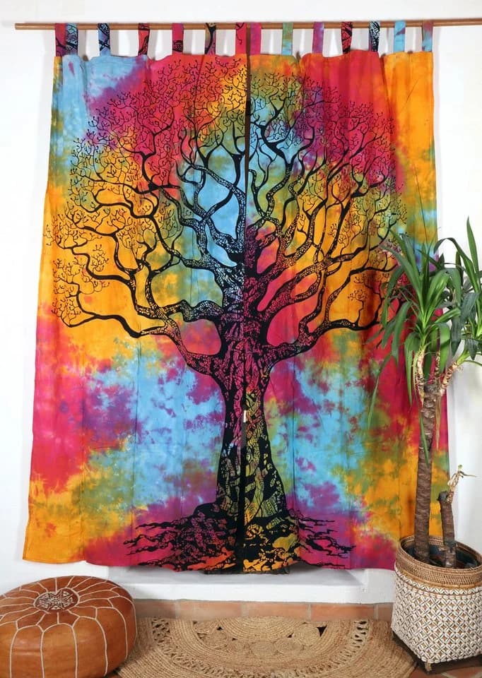 Guru-Shop Boho Vorhänge Gardine 1 Paar mit Schlaufen - Bild 3