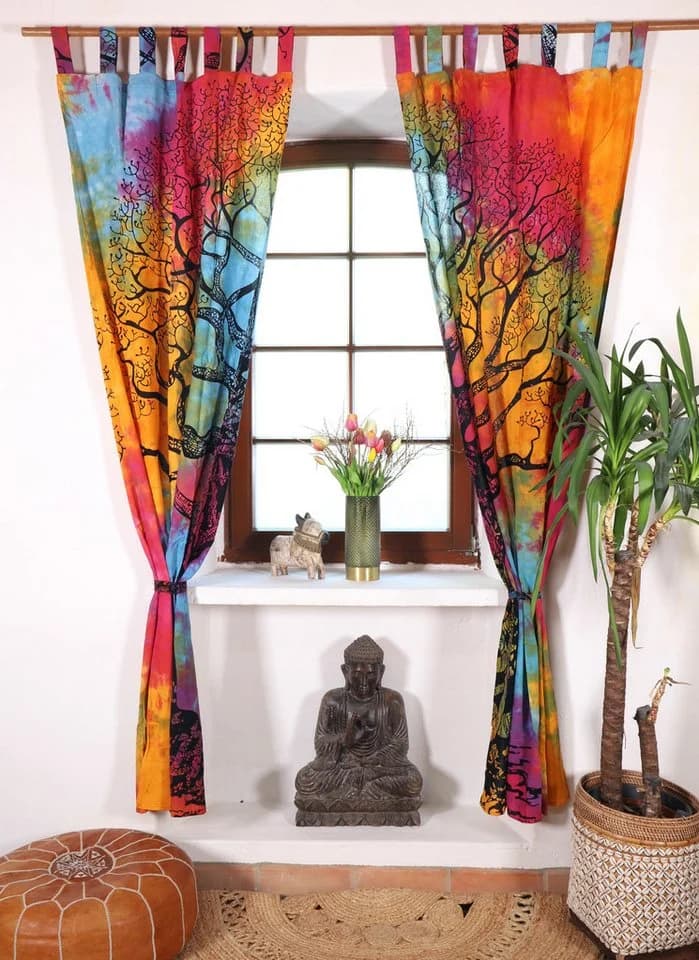 Guru-Shop Boho Vorhänge Gardine 1 Paar mit Schlaufen - Bild 4