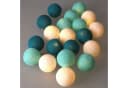 Guru-Shop LED-Lichterkette Stoff Ball Türkis/Weiß 20er Kugel Bild 5
