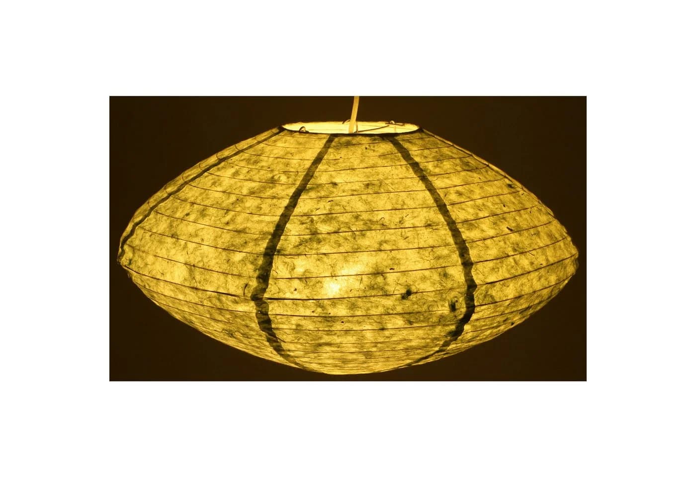 Guru-Shop Flacher Lokta Papierlampenschirm Lindgrün Boho UFO - Bild 3