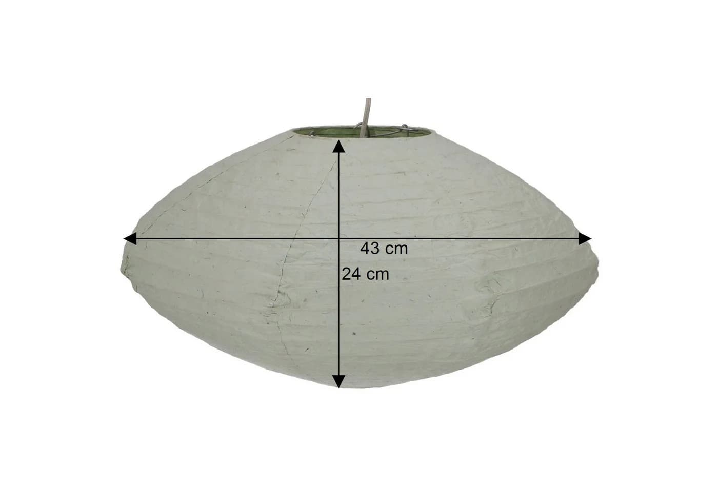 Guru-Shop Flacher Lokta Papierlampenschirm Lindgrün Boho UFO - Bild 4